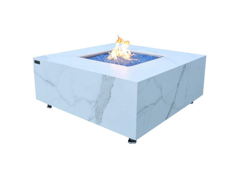 Elementi Bianco White Square Fire Table