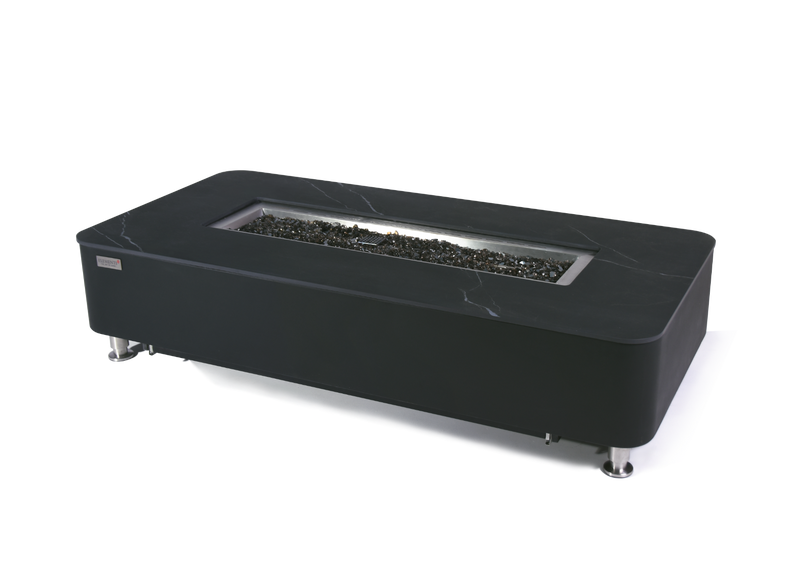 Elementi Valencia Black Porcelain Top Fire Table