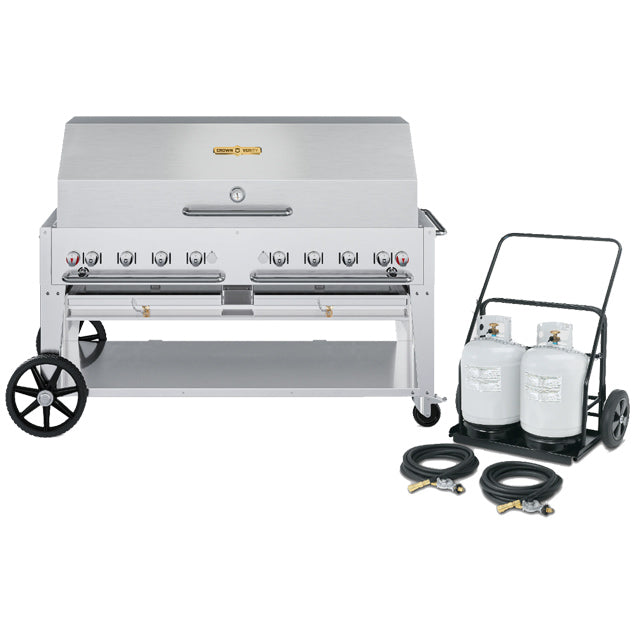 Crown Verity 60" Mobile Grill & Propane Cart - 1 Dome Package