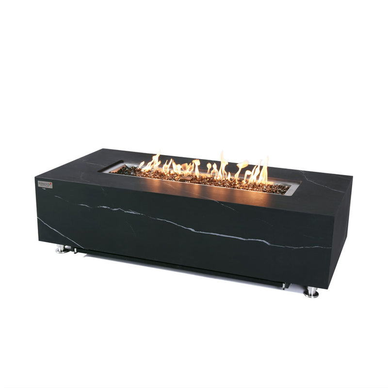 Elementi PLUS Varna Marble Porcelain Fire Table - Black