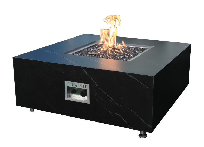 Elementi Sofia Black Square Fire Table