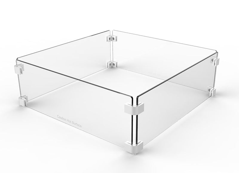 Paramount Fire Pit Square Glass Windguard